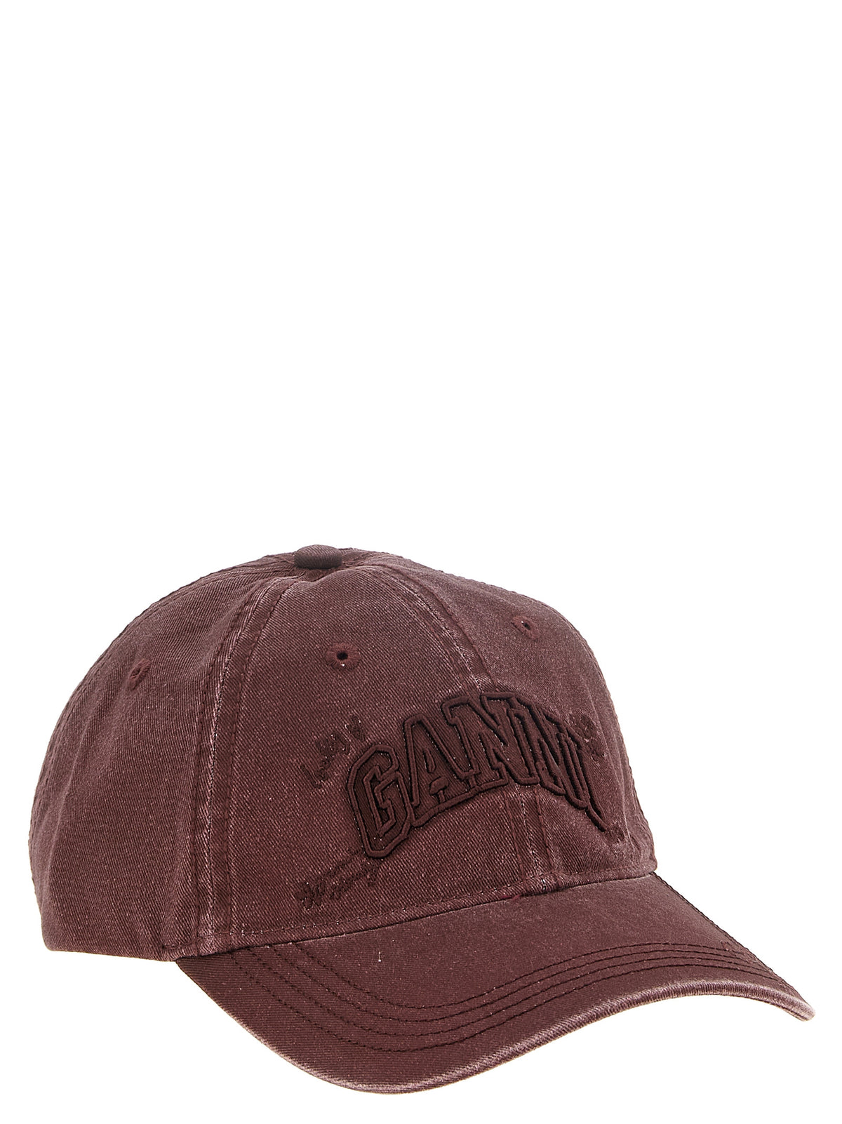 Ganni Bordeaux Organic Cotton Cap (Baseball Hat) for Women