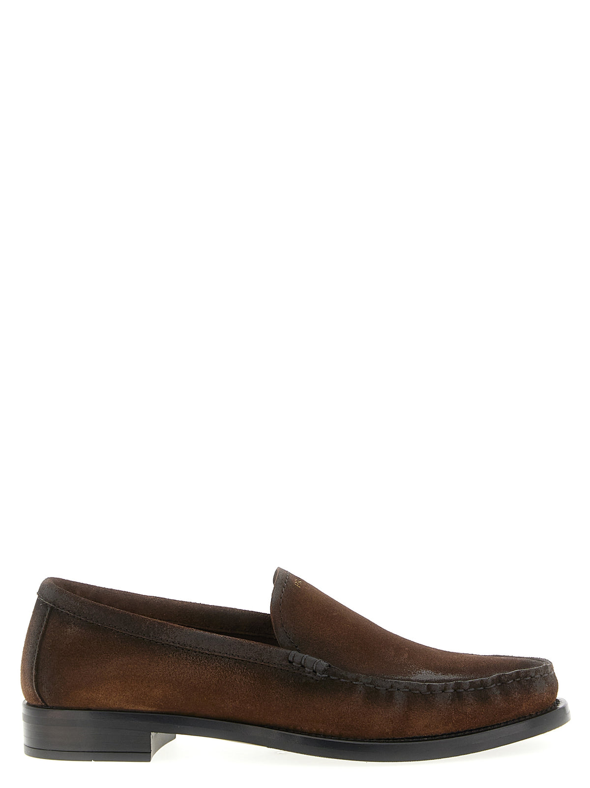 Prada Brown Calfskin Slip-On Loafers for Women