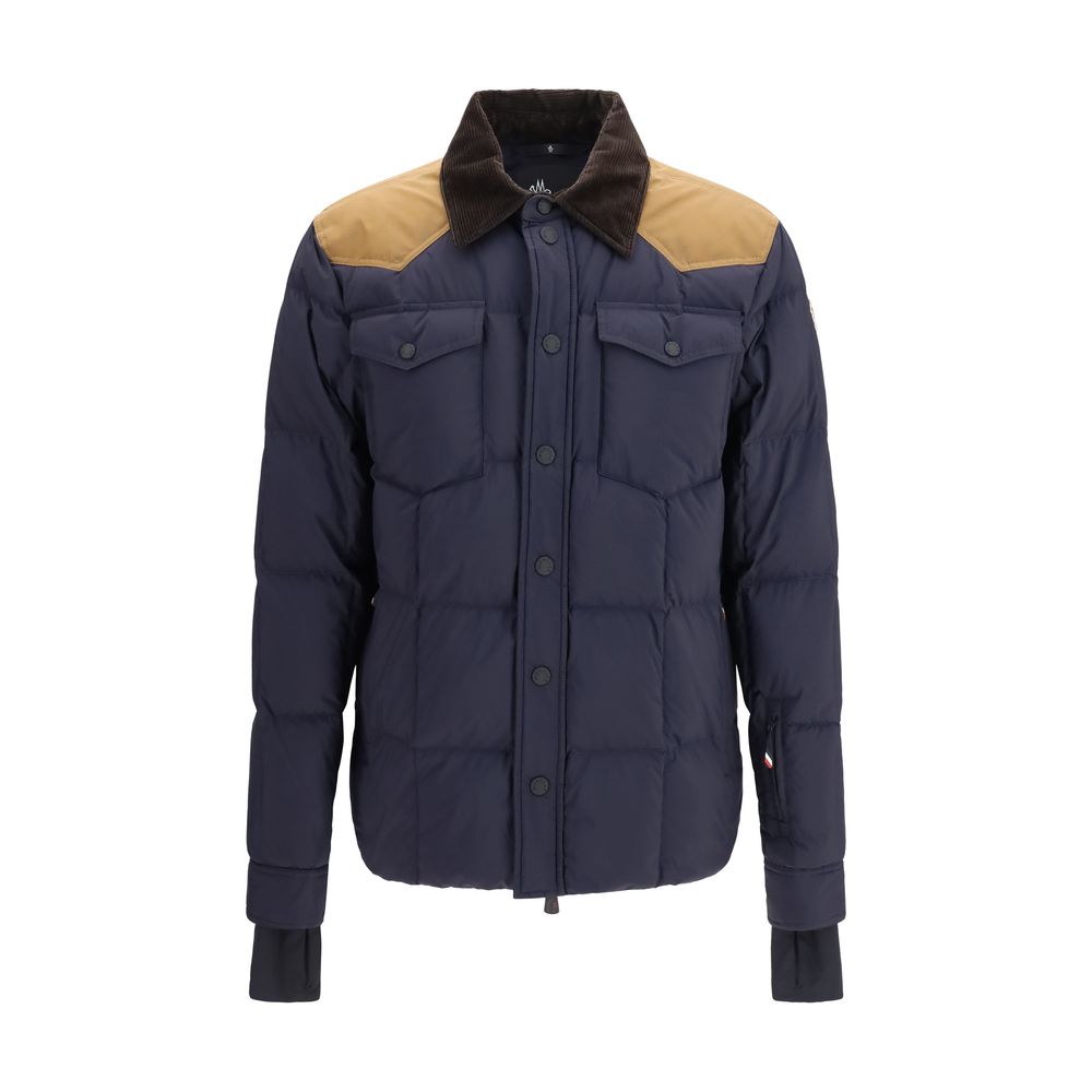 Moncler Grenoble Blue Polyamide Full-Length Jacket for Men