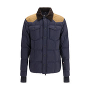 Moncler Grenoble Blue Polyamide Full-Length Jacket for Men