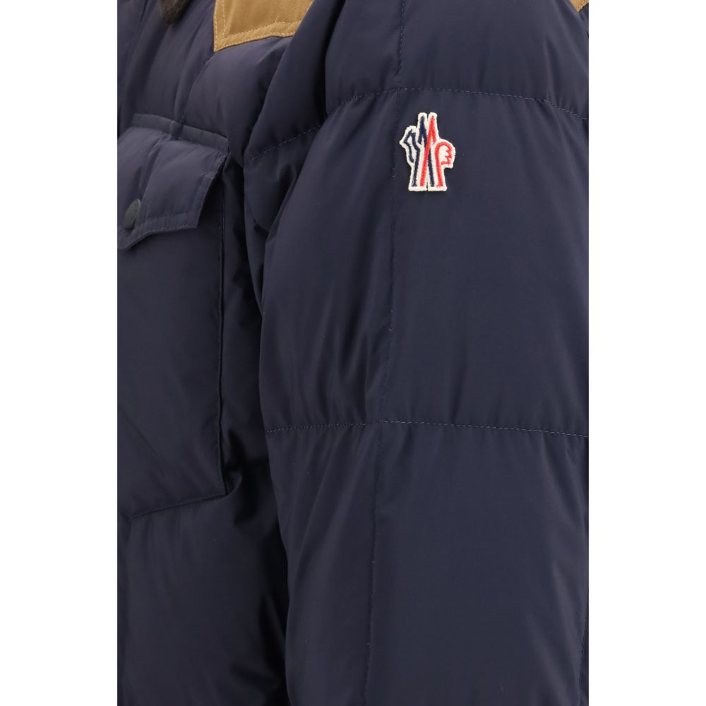 Moncler Grenoble Blue Polyamide Full-Length Jacket for Men