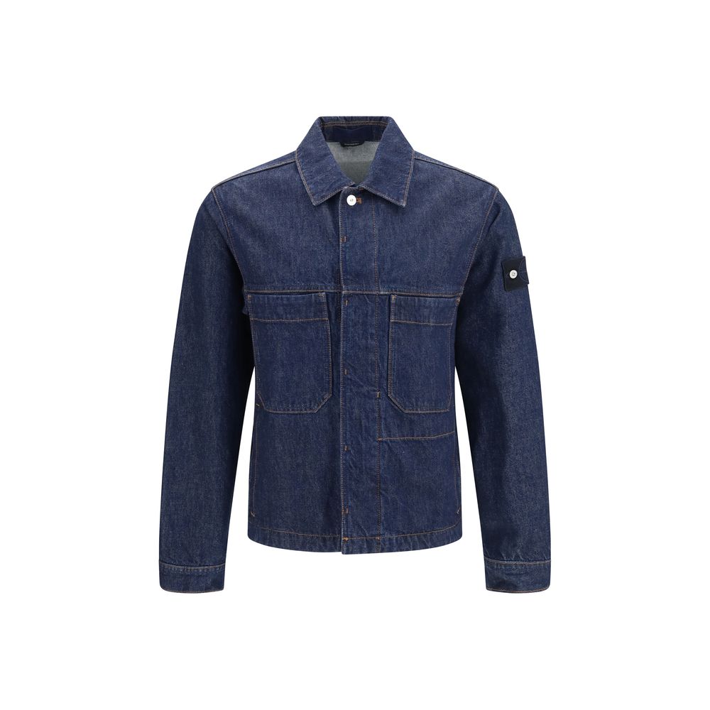 Stone Island Blue Cotton Denim Jacket for Men