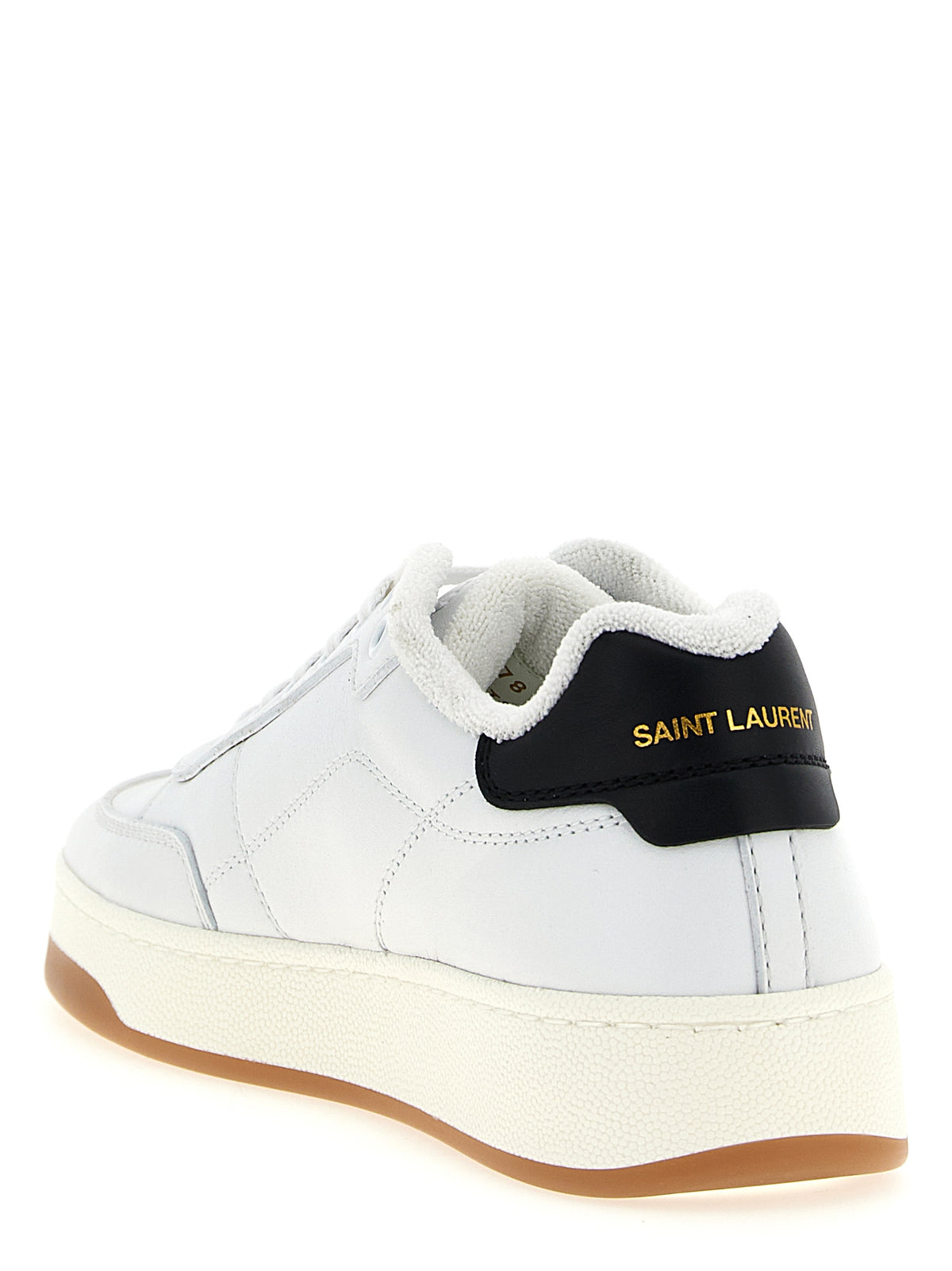 Saint Laurent Bicolor Calfskin Low Top Sneakers