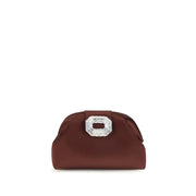 Amina Muaddi Bordeaux Satin Shoulder Bag for Women