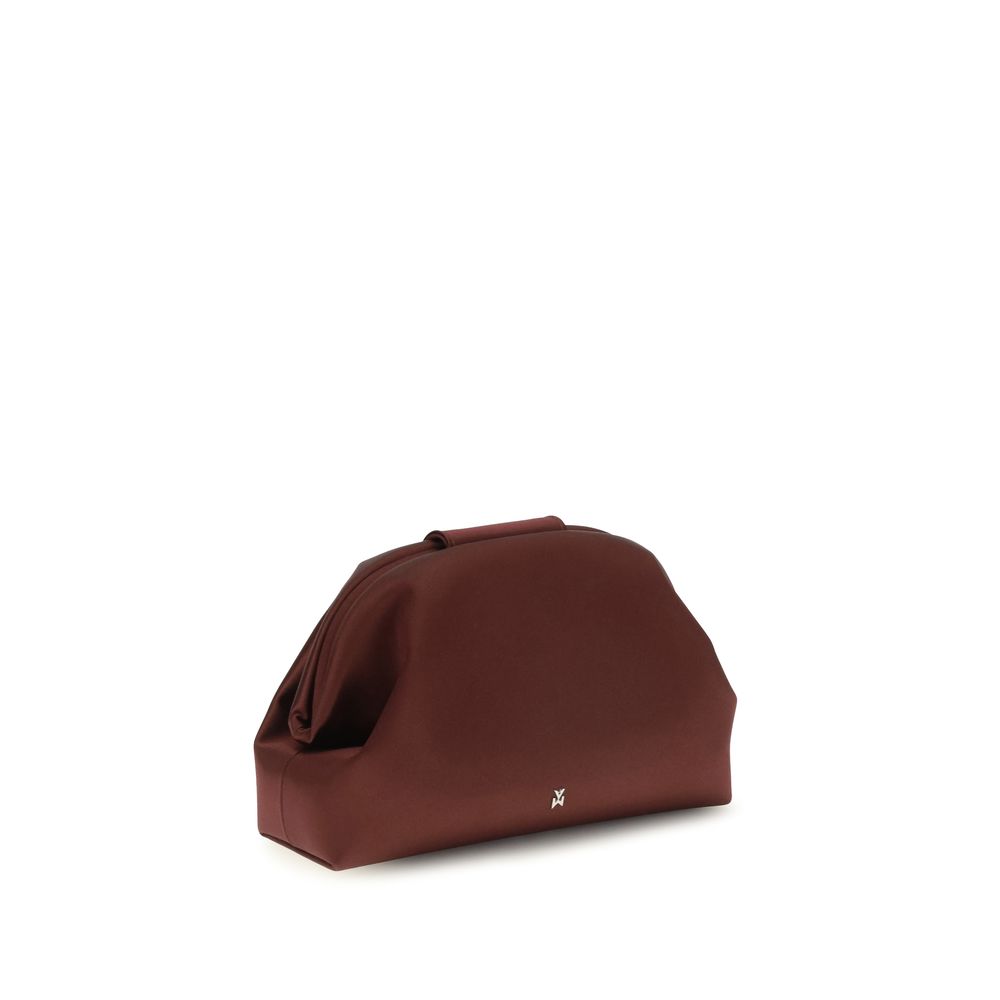 Amina Muaddi Bordeaux Satin Shoulder Bag for Women