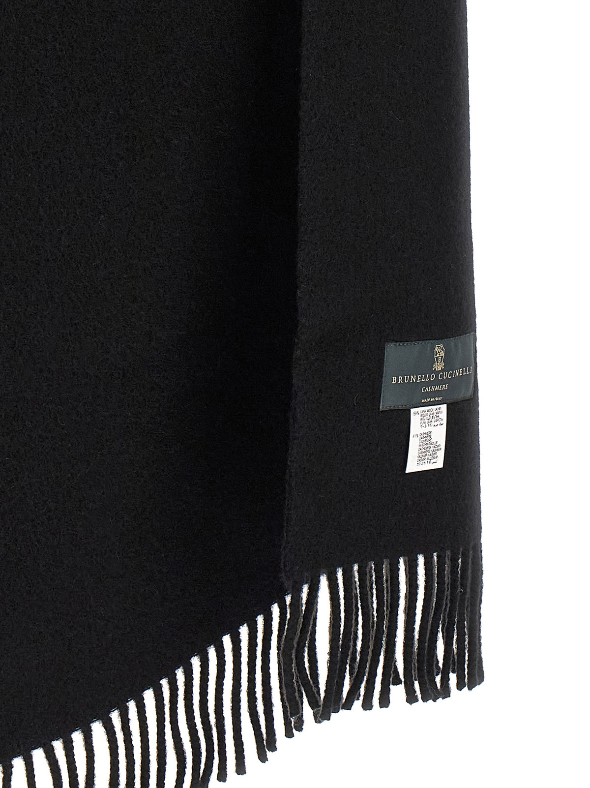 Brunello Cucinelli Black Wool Scarf for Women