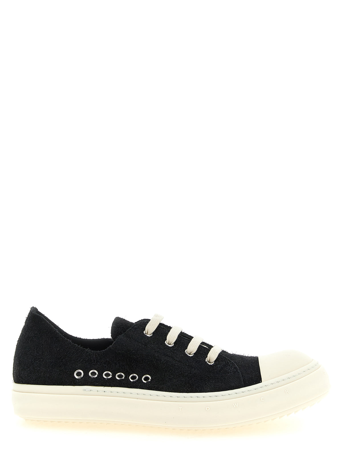 Rick Owens Black Calfskin Low Top Sneakers for Men