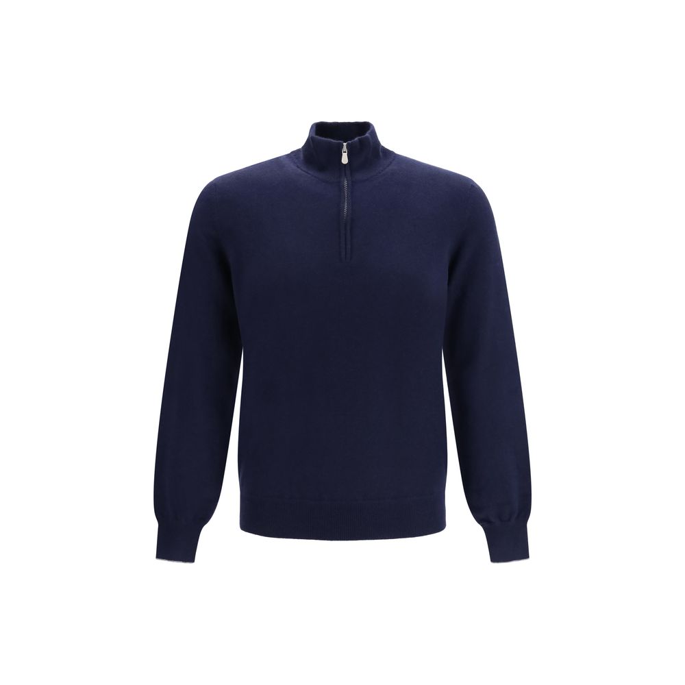 Brunello Cucinelli Blue Cashmere Sweater for Men