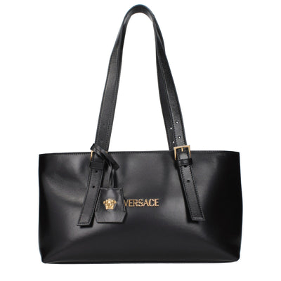 Versace Black Leather Shoulder Bag
