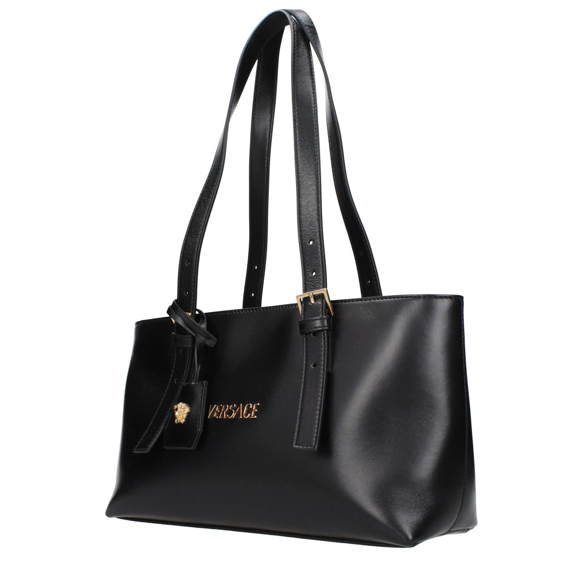 Versace Black Leather Shoulder Bag