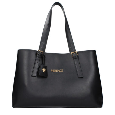 Versace Black Leather Shoulder Bag