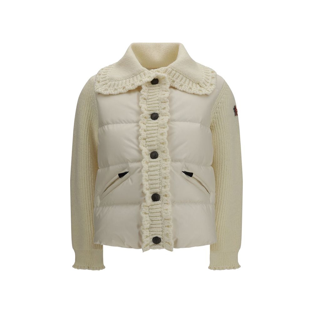 Moncler Grenoble Beige Wool Oves Aries Cardigan for Women