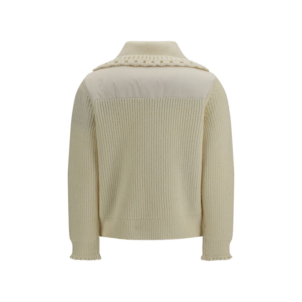 Moncler Grenoble Beige Wool Oves Aries Cardigan for Women