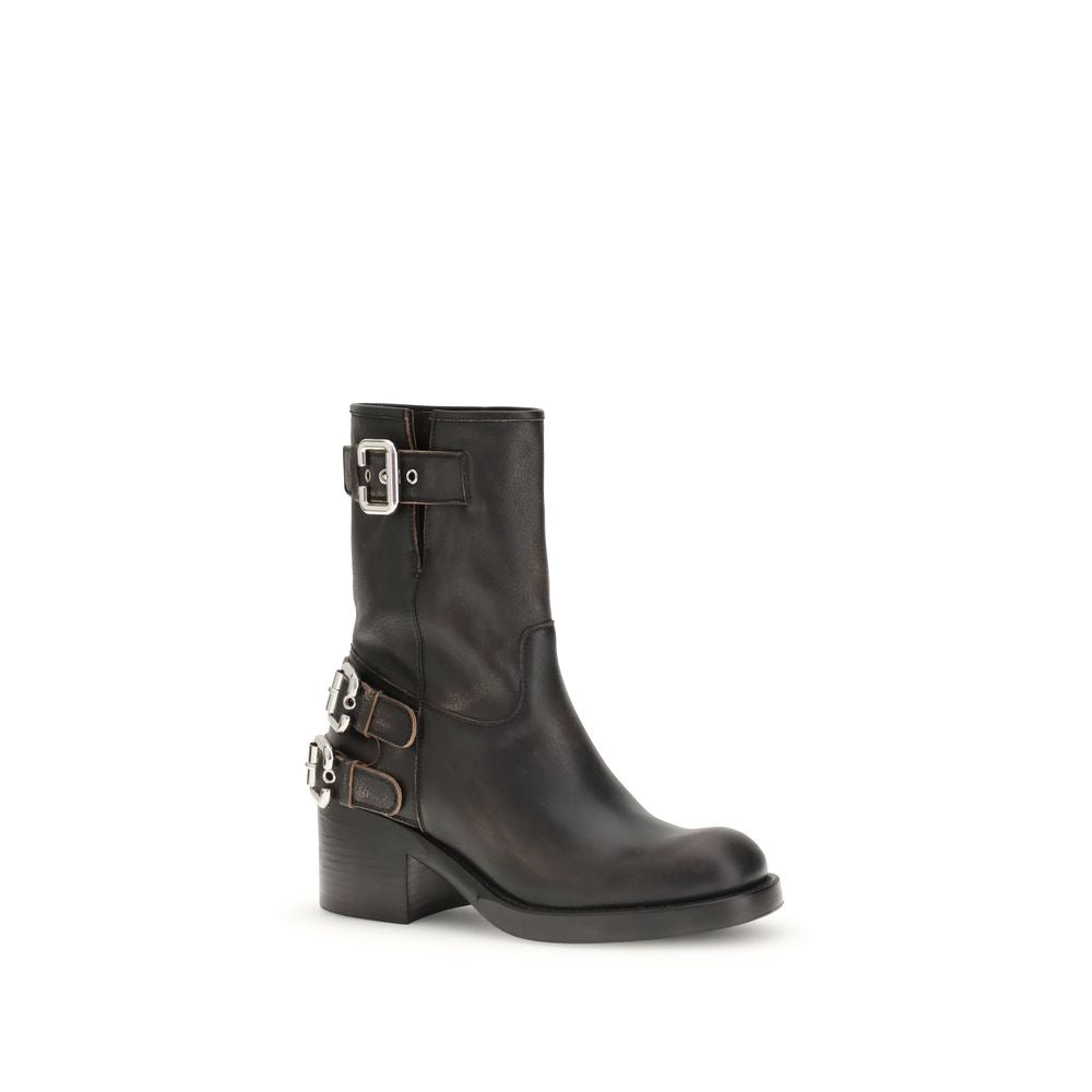 Chloé Black Calf Leather Bos Taurus Ankle Boots for Women