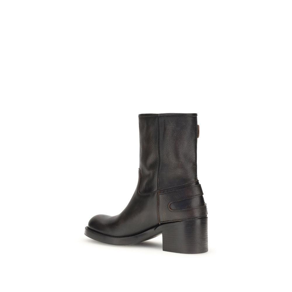 Chloé Black Calf Leather Bos Taurus Ankle Boots for Women