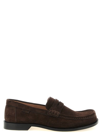 Loewe Brown Calfskin Slip-On Loafers