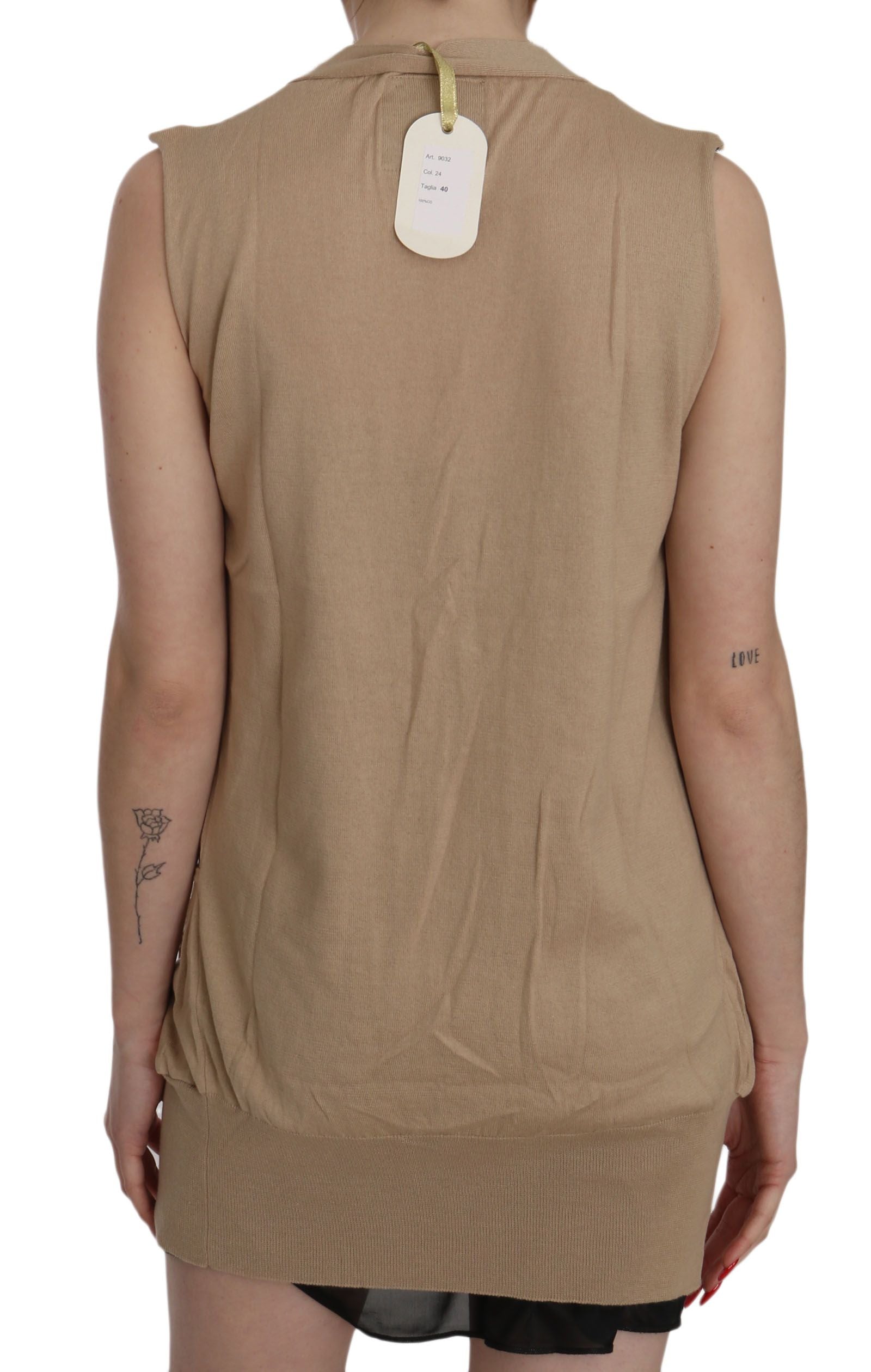 PINK MEMORIES Elegant Sleeveless Cotton Cardigan Top - ACCEXO