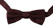 Dolce & Gabbana Purple Dotted Silk Adjustable Neck Papillon Bow Tie for Men