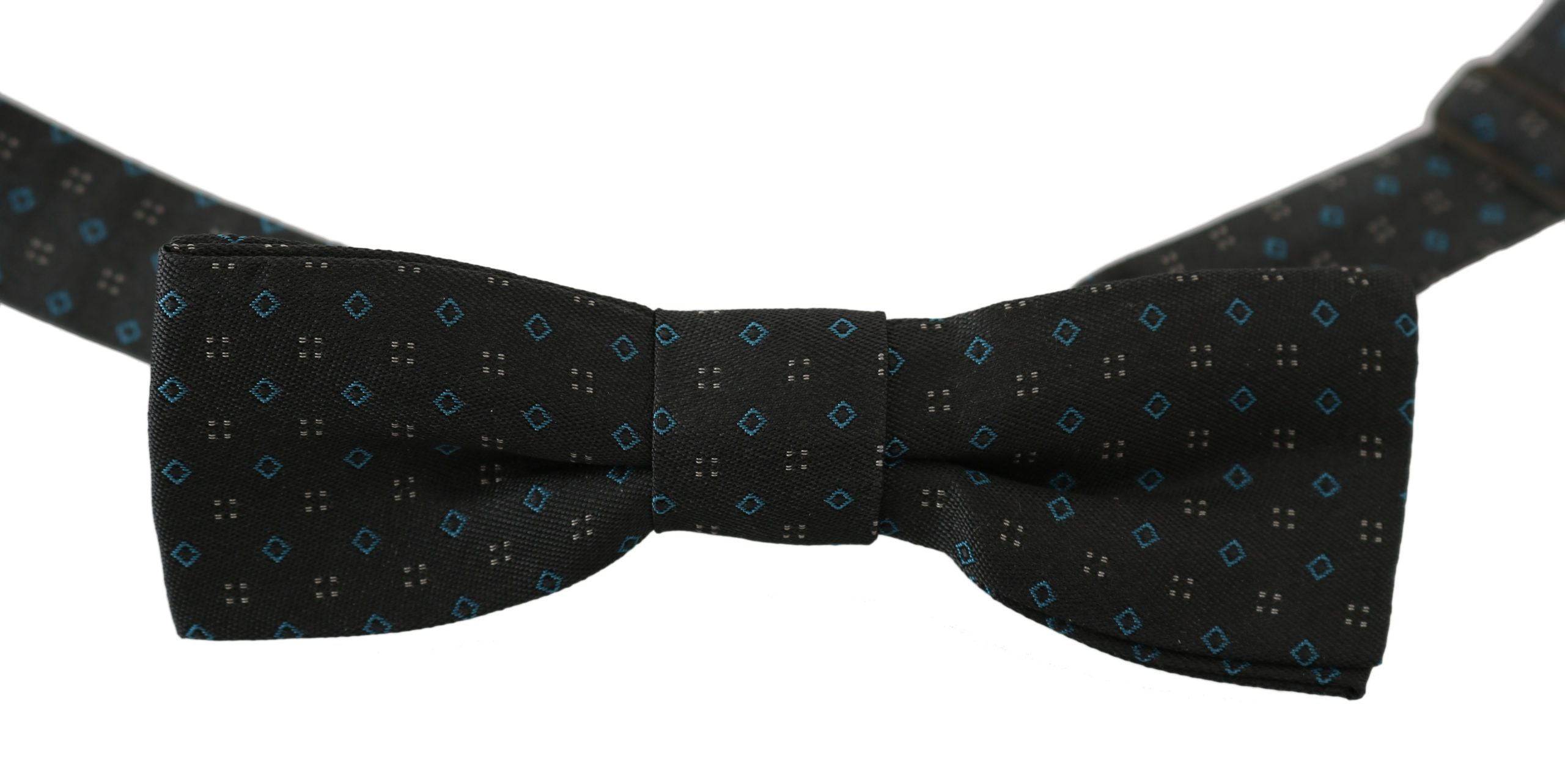 Dolce & Gabbana Elegant Gray Silk Patterned Bow Tie - ACCEXO
