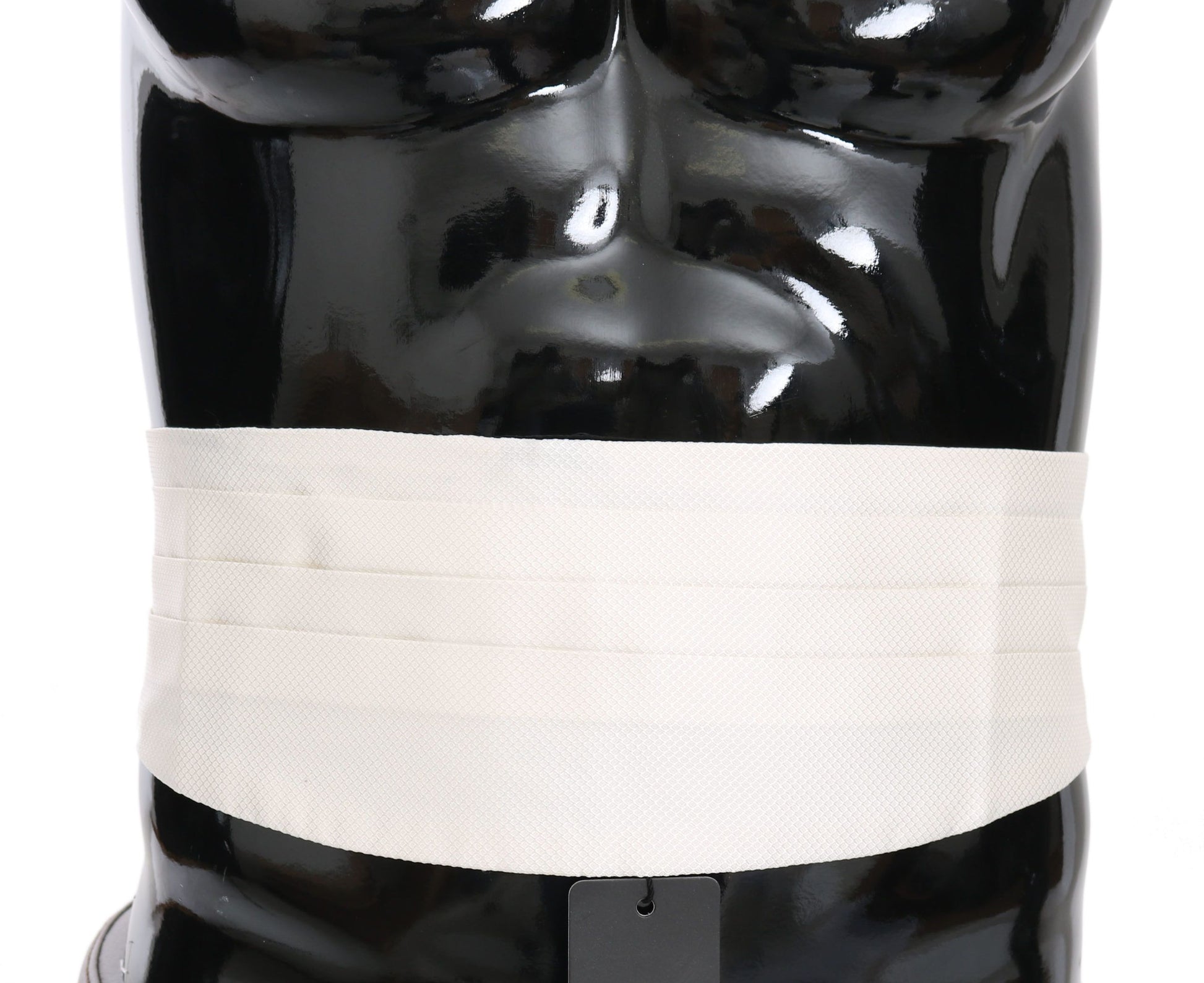 Dolce & Gabbana White Men Waist Belt 100% Silk Cummerbund - ACCEXO