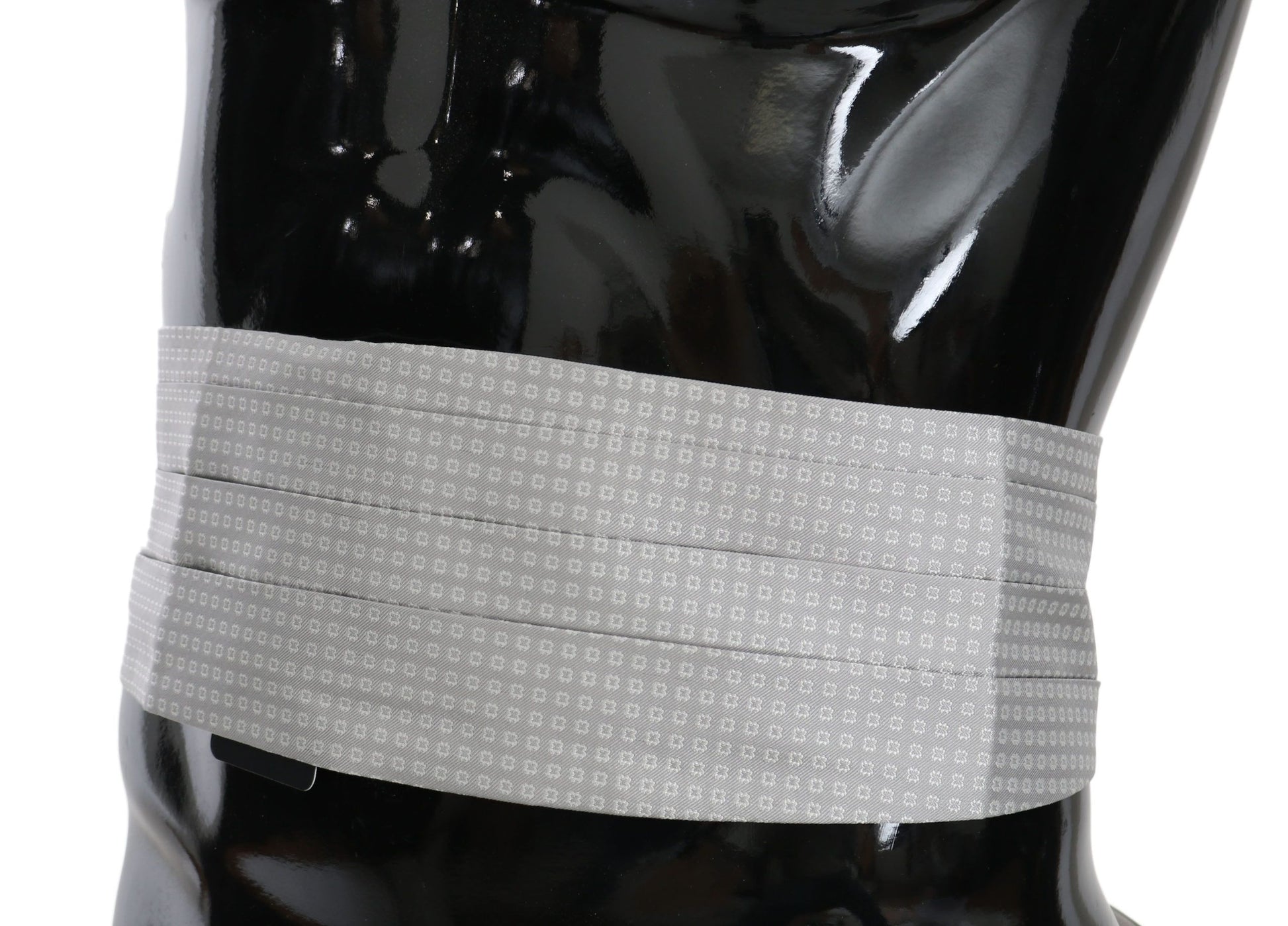 Dolce & Gabbana Gray Patterned Waist Belt Silk Cummerbund - ACCEXO