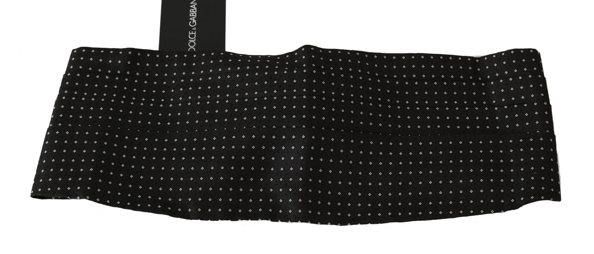Dolce & Gabbana Black Dotted Waist Belt Silk Cummerbund - ACCEXO