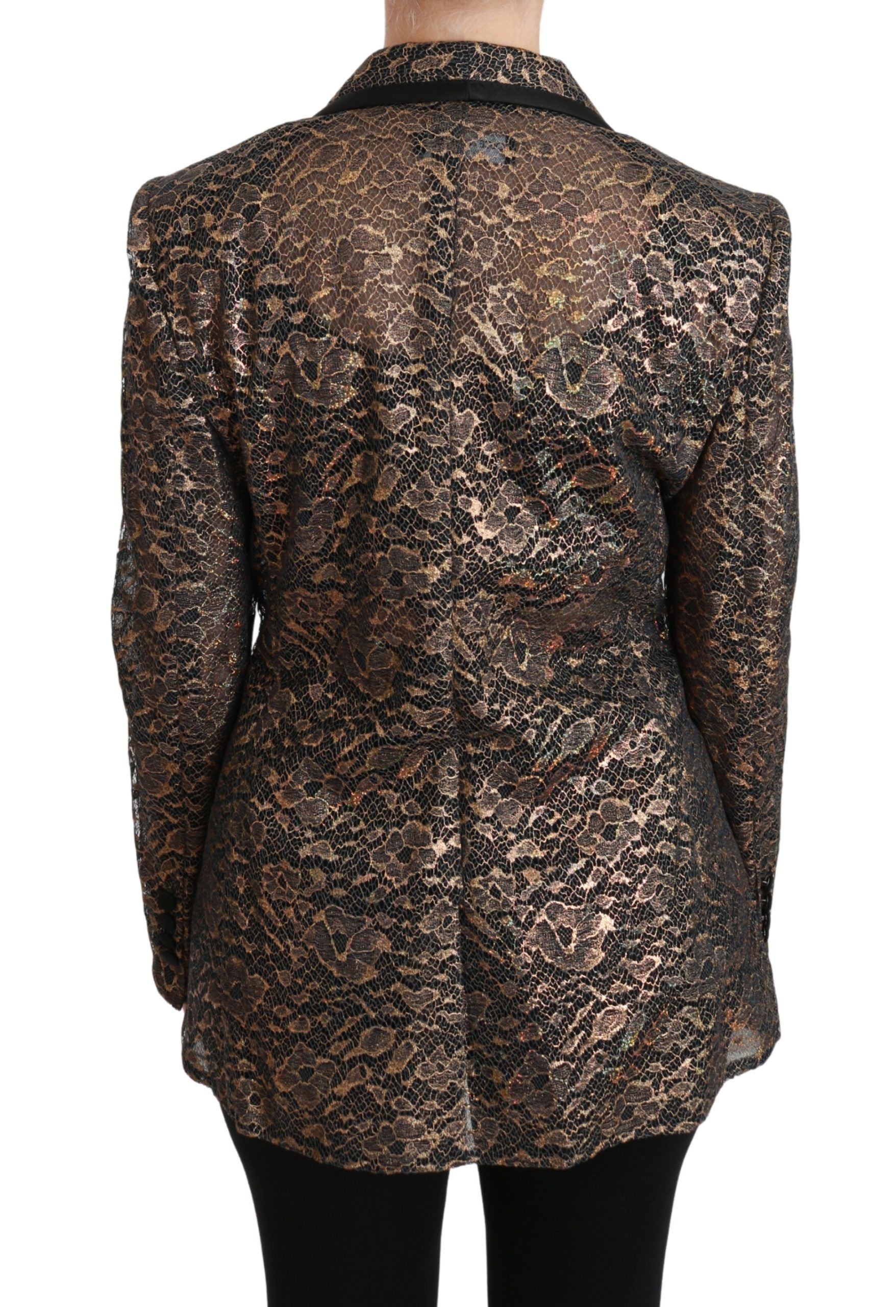Dolce & Gabbana Elegant Gold Floral Lace Blazer Jacket - ACCEXO