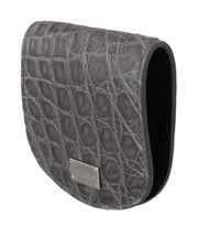 Dolce & Gabbana Gray Exotic Skin Condom Case Holder Pocket Wallet for Men