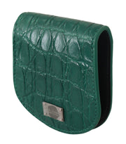Dolce & Gabbana Green Exotic Skins Condom Case Holder Wallet for Men