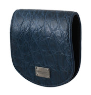 Dolce & Gabbana Blue Holder Pocket Wallet Blue Exotic Skin Condom Case for Men