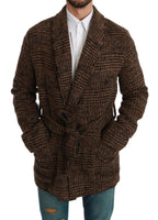 Dolce & Gabbana Elegant Brown Alpaca Blend Belted Cape Jacket - ACCEXO