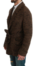 Dolce & Gabbana Elegant Brown Alpaca Blend Belted Cape Jacket - ACCEXO