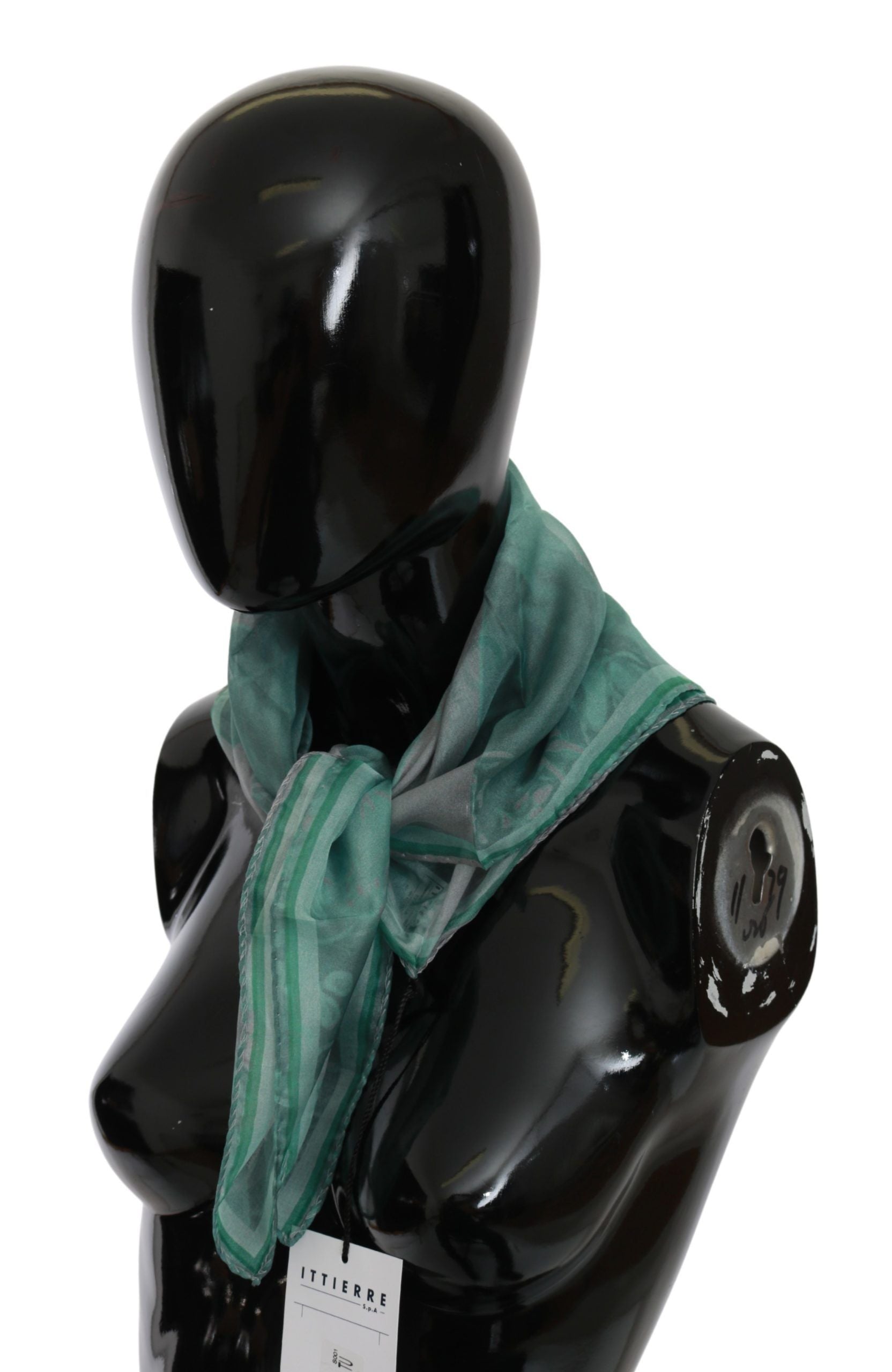 Costume National Elegant Silk Green Printed Scarf - ACCEXO