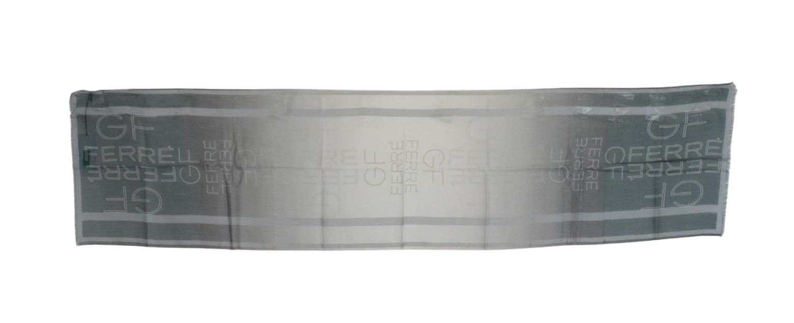 GF Ferre Elegant Blue Gray Patterned Scarf - ACCEXO