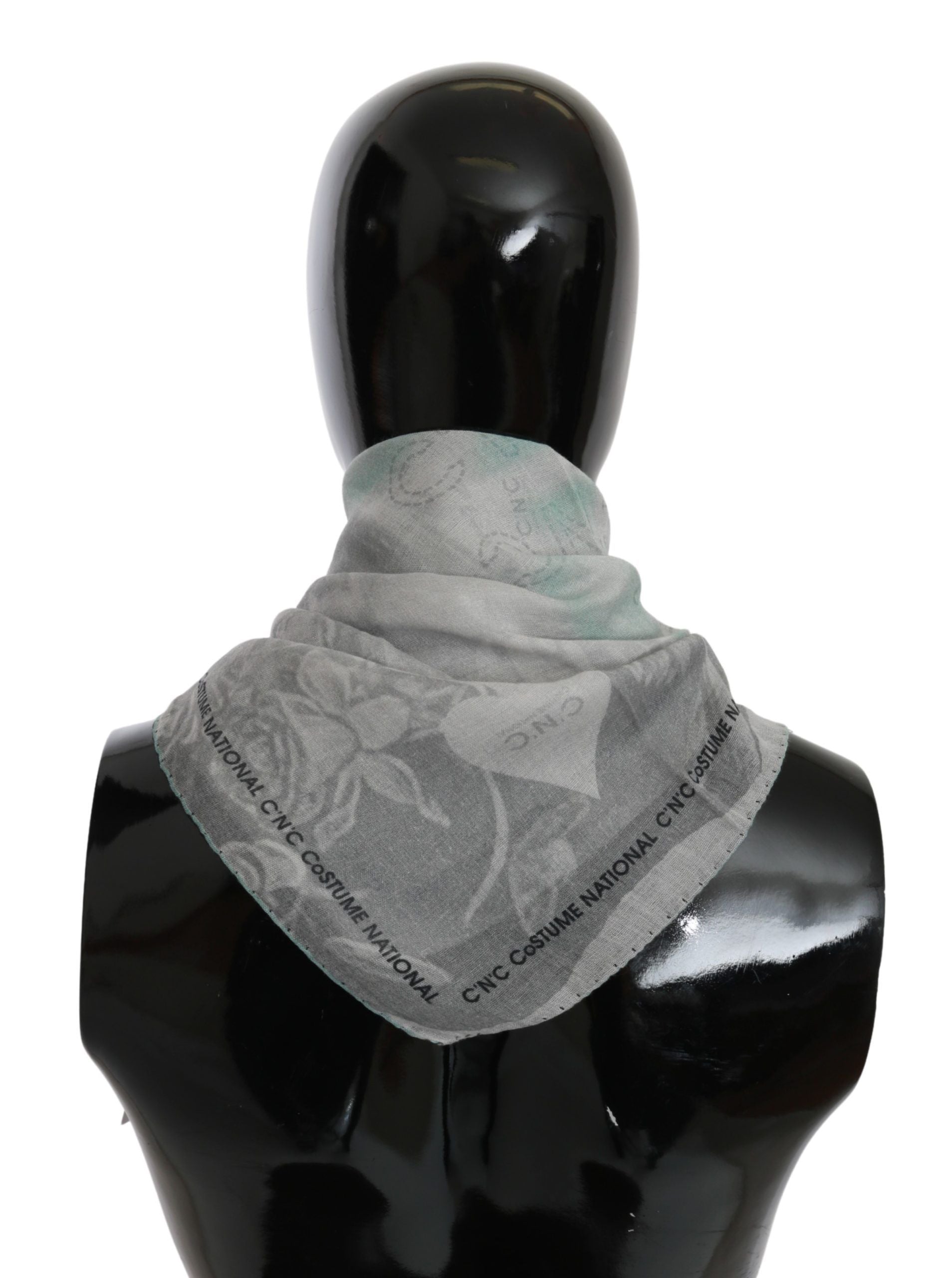 Costume National Elegant Gray Silk Scarf for Women - ACCEXO