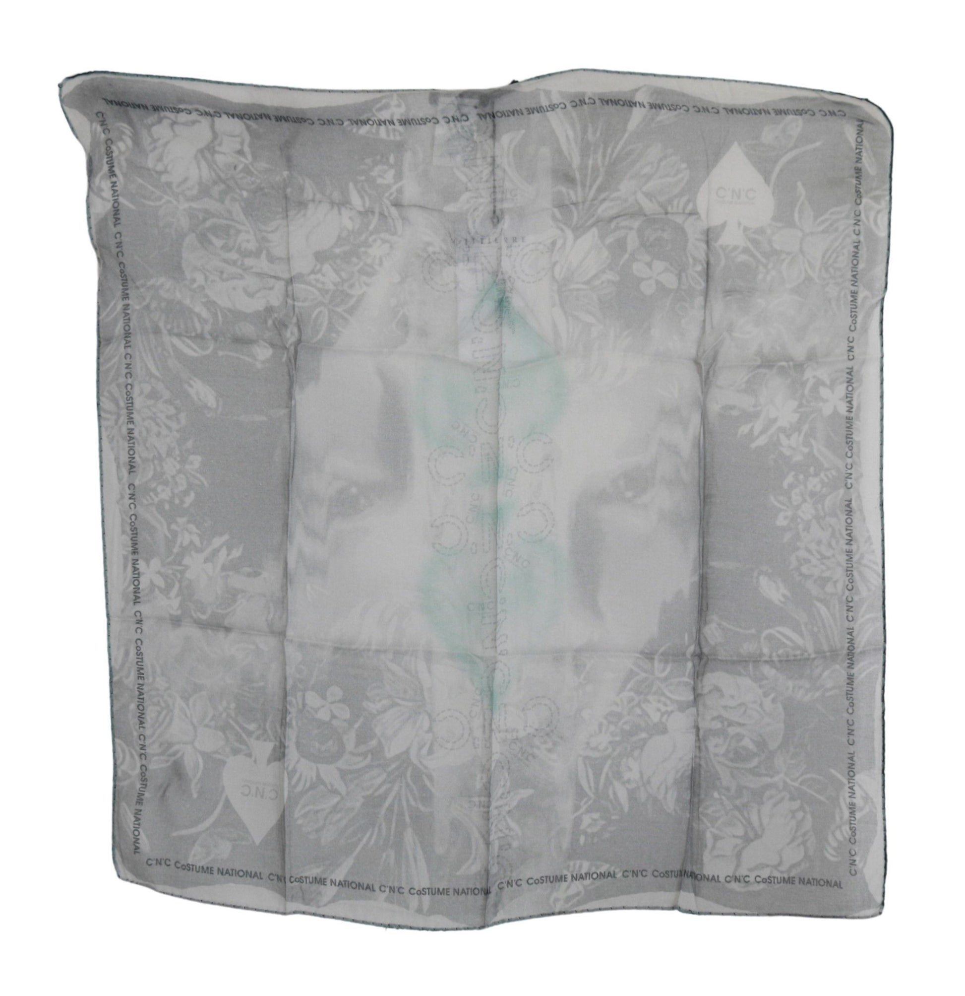 Costume National Elegant Gray Silk Scarf for Women - ACCEXO