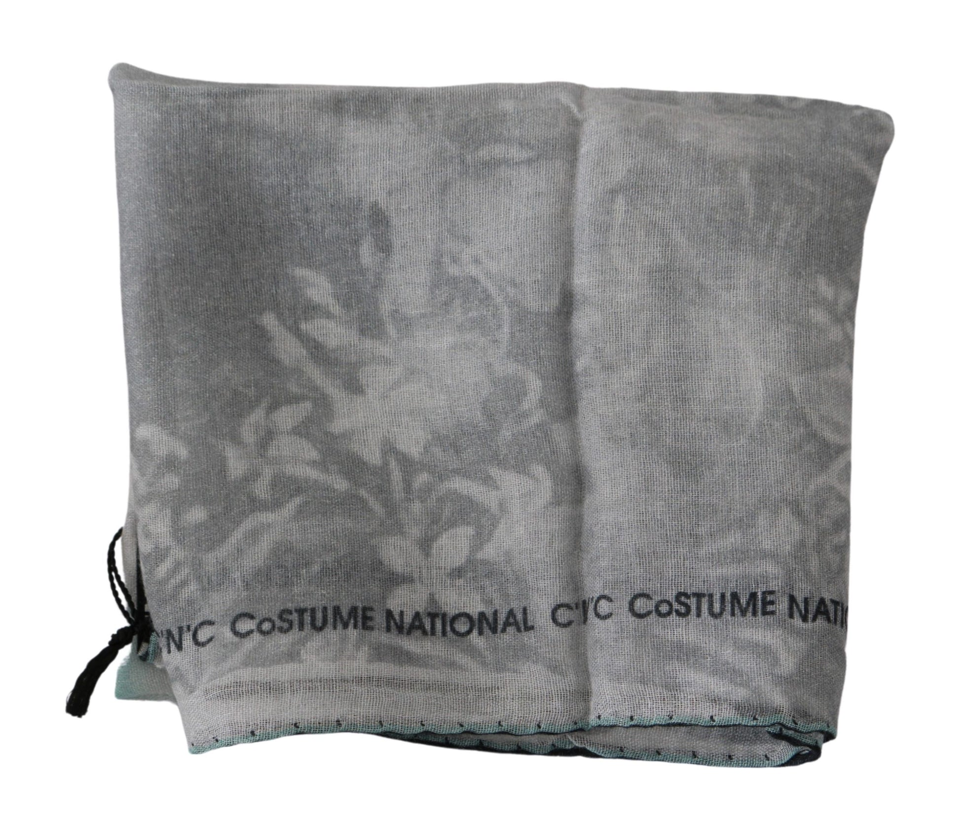 Costume National Elegant Gray Silk Scarf for Women - ACCEXO