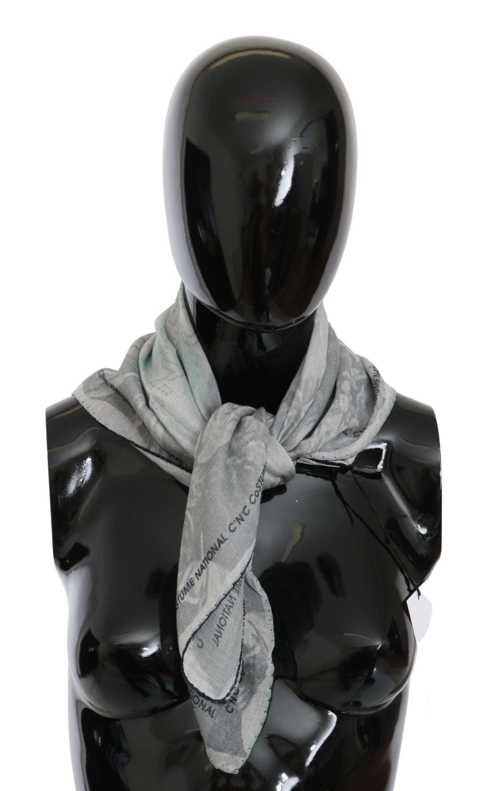 Costume National Elegant Gray Silk Scarf for Women - ACCEXO