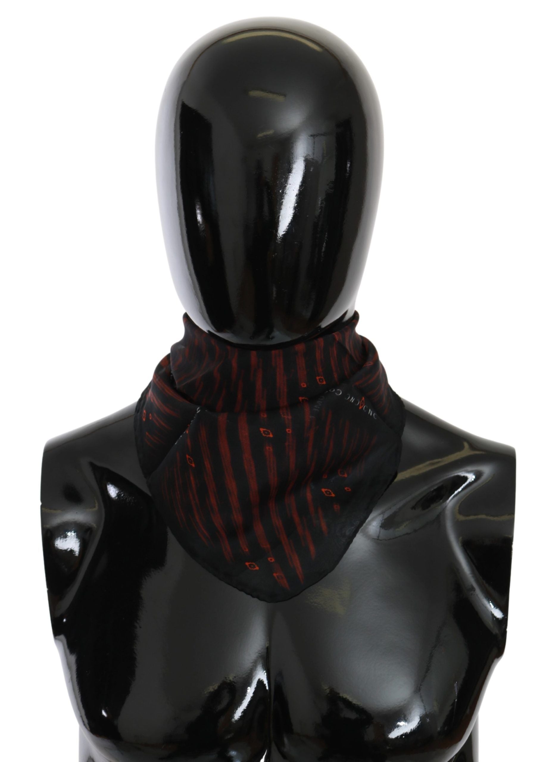 Costume National Elegant Silk Scarf Bandana Hat in Black Orange - ACCEXO