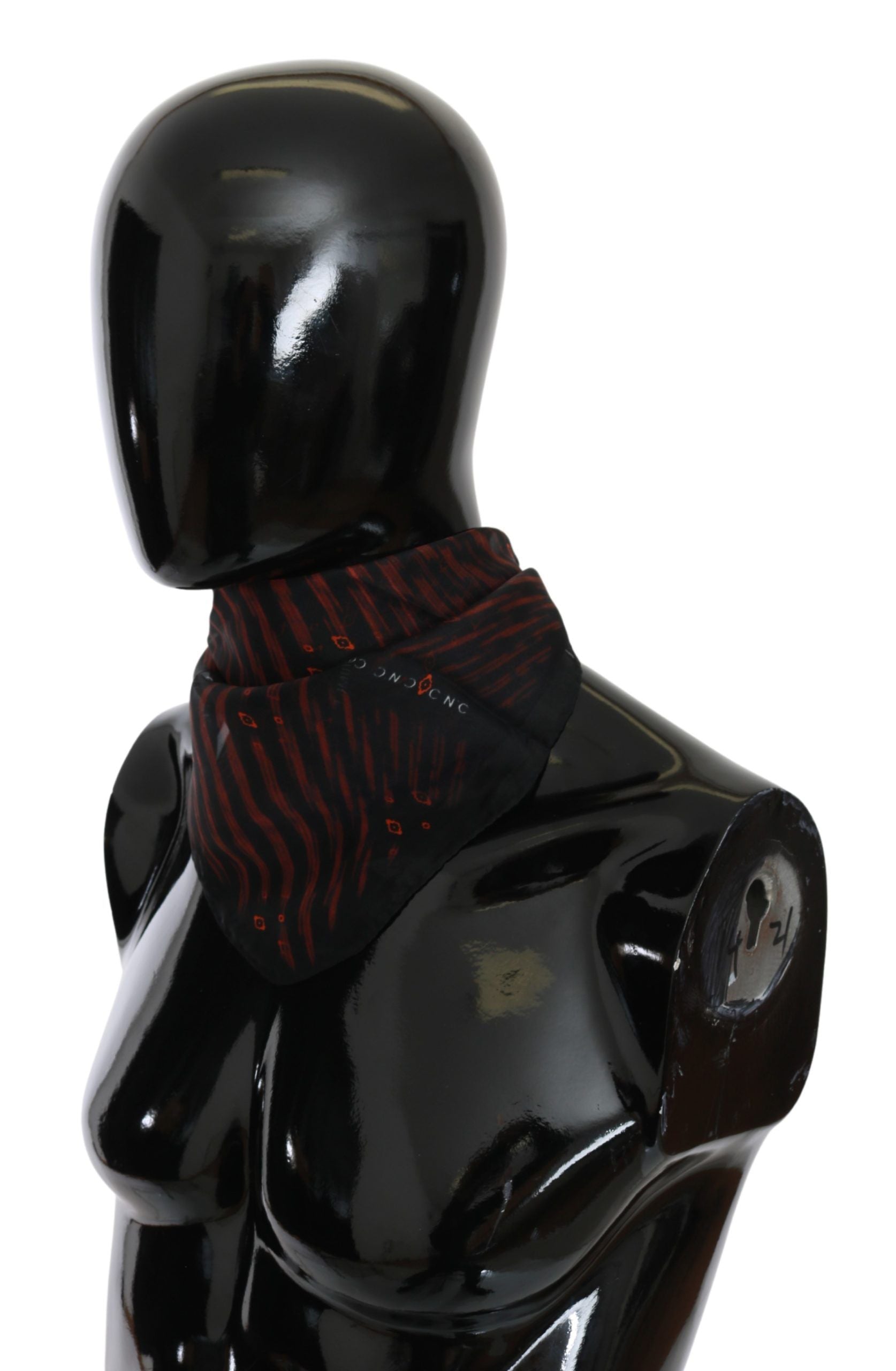 Costume National Elegant Silk Scarf Bandana Hat in Black Orange - ACCEXO