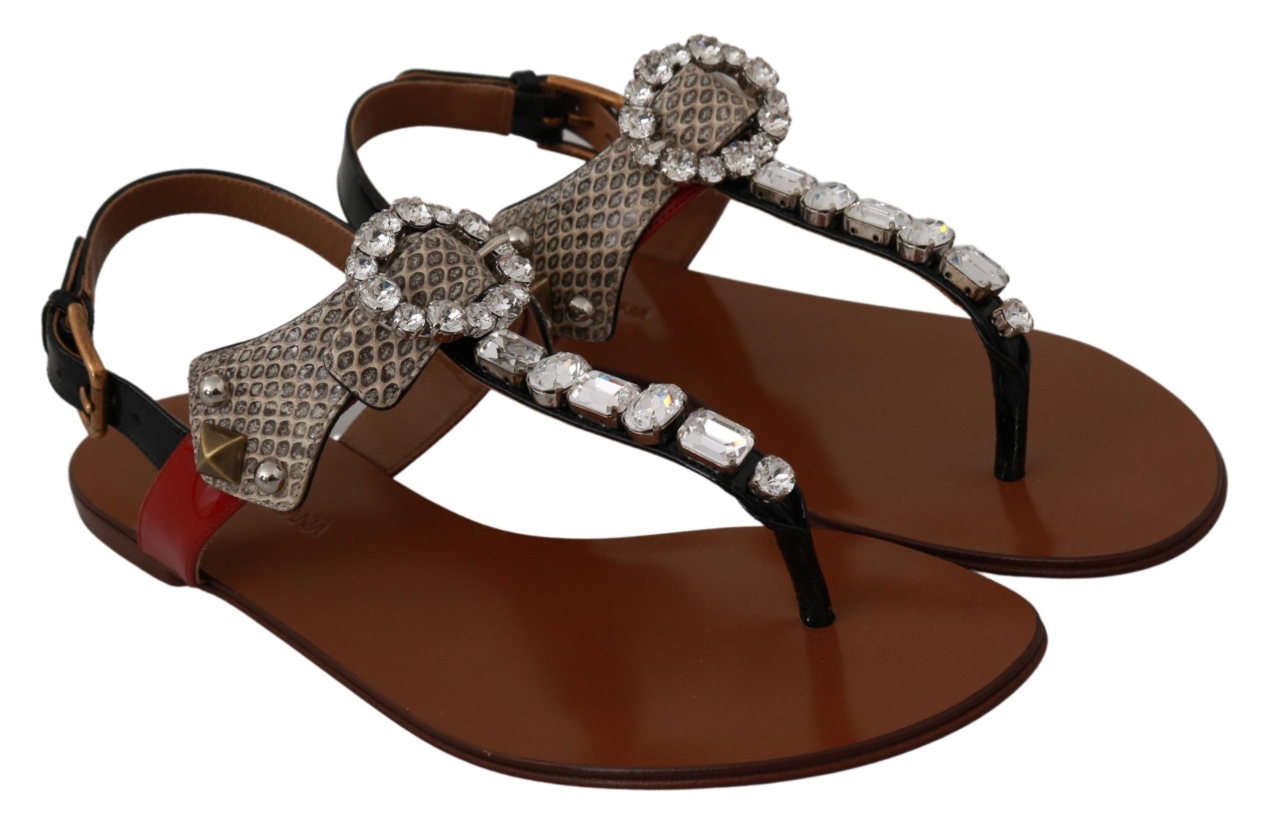 Dolce & Gabbana Elegant Strappy Sandals with Exotic Charm - ACCEXO