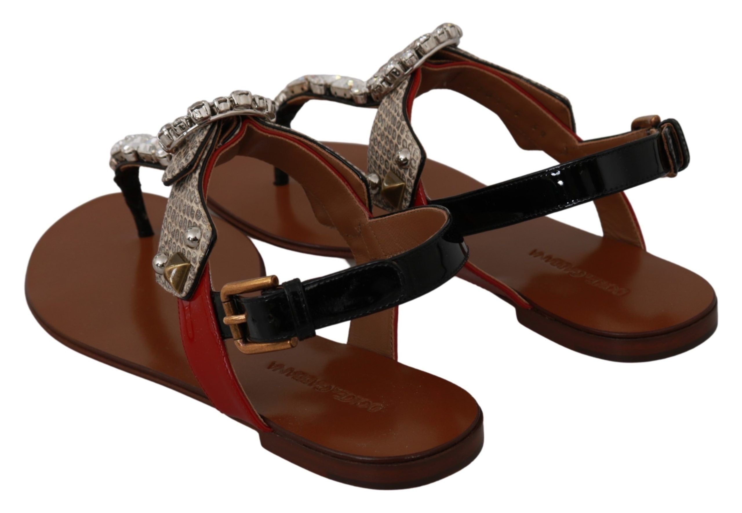 Dolce & Gabbana Elegant Strappy Sandals with Exotic Charm - ACCEXO