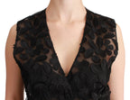 Dolce & Gabbana Elegant Floral Black Silk Blend Vest - ACCEXO