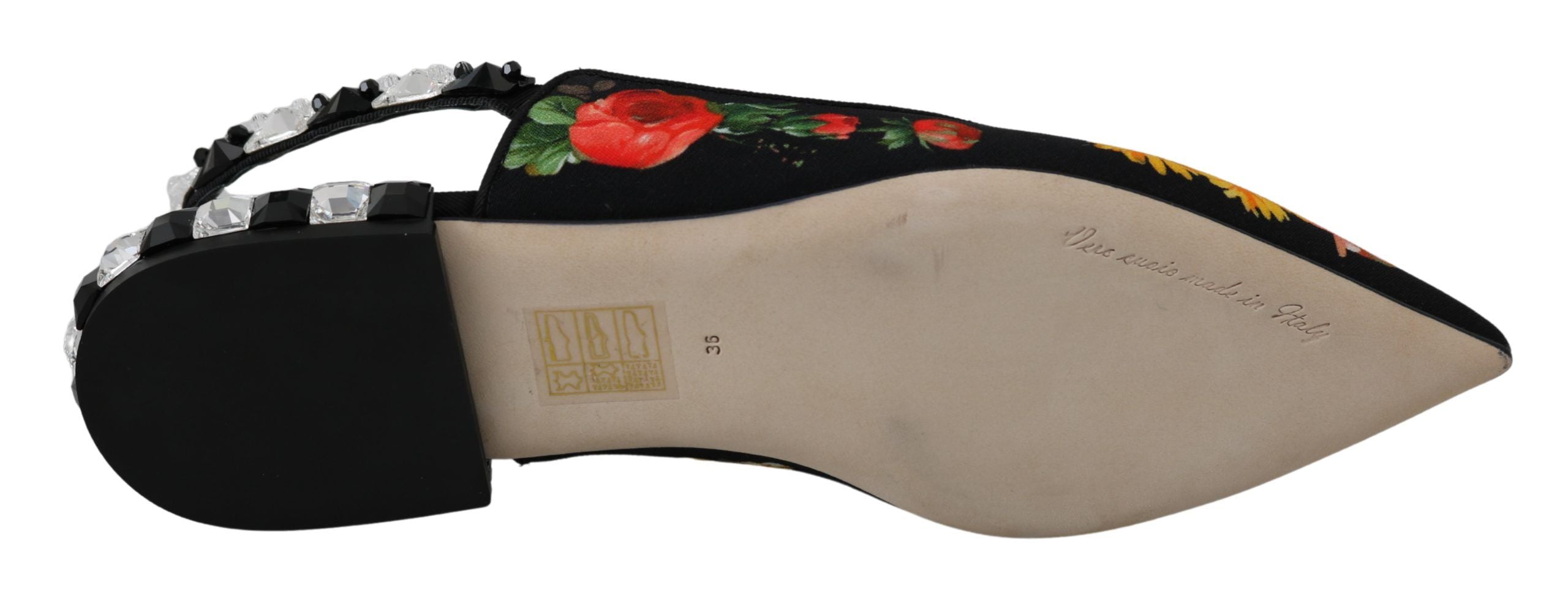 Dolce & Gabbana Elegant Crystal-Embellished Floral Flats - ACCEXO