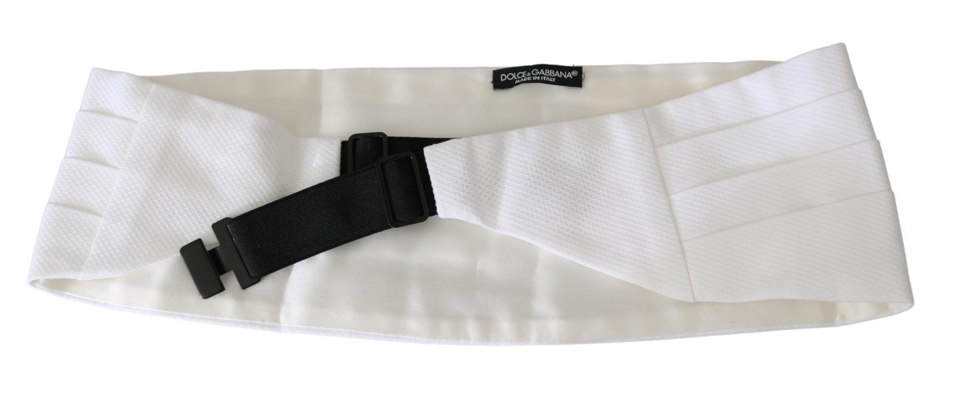 Dolce & Gabbana White Men Waist Belt Cotton Cummerbund - ACCEXO
