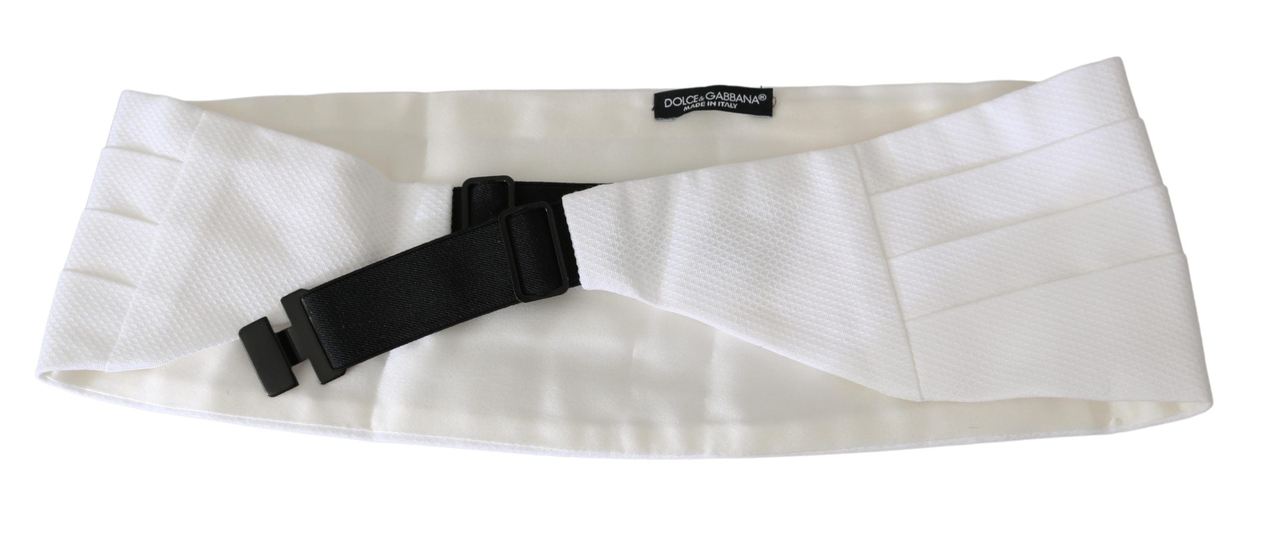 Dolce & Gabbana White Men Waist Belt Cotton Cummerbund - ACCEXO