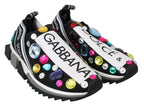 Dolce & Gabbana Black Crystal-Embellished Low Top Sneakers - ACCEXO