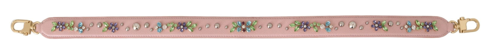 Dolce & Gabbana Pink Leather Crystal Stud Accessory Shoulder Strap - ACCEXO
