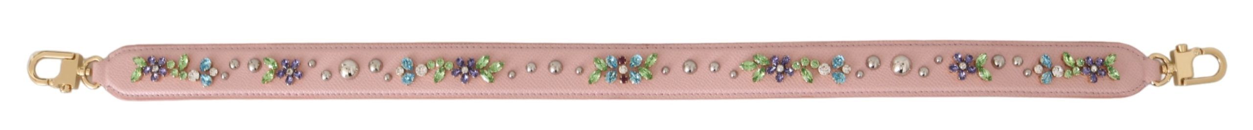 Dolce & Gabbana Pink Leather Crystal Stud Accessory Shoulder Strap - ACCEXO