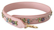 Dolce & Gabbana Pink Leather Crystal Stud Accessory Shoulder Strap - ACCEXO